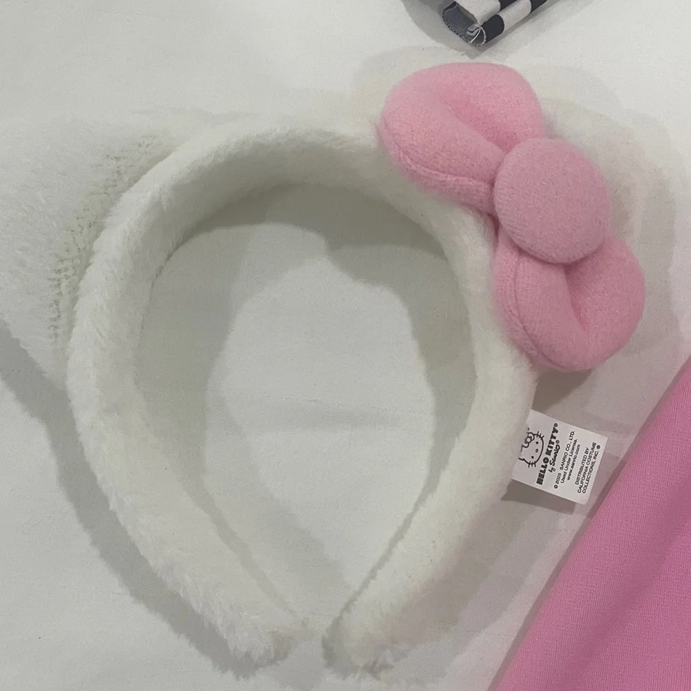 Hello Kitty Striped Pink Dress with Bow Headband size 8-10